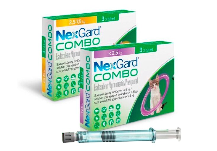 НексГард Комбо (NexGard Combo) для котів до 2,5 кг, S, 3 піпетки від компанії MY PET - фото 1