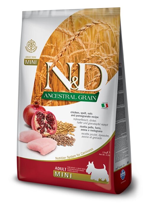 Низкозерновий корм для собак Farmina N & D Low Grain Dog Chicken & Pomegranate Adult Mini від компанії MY PET - фото 1