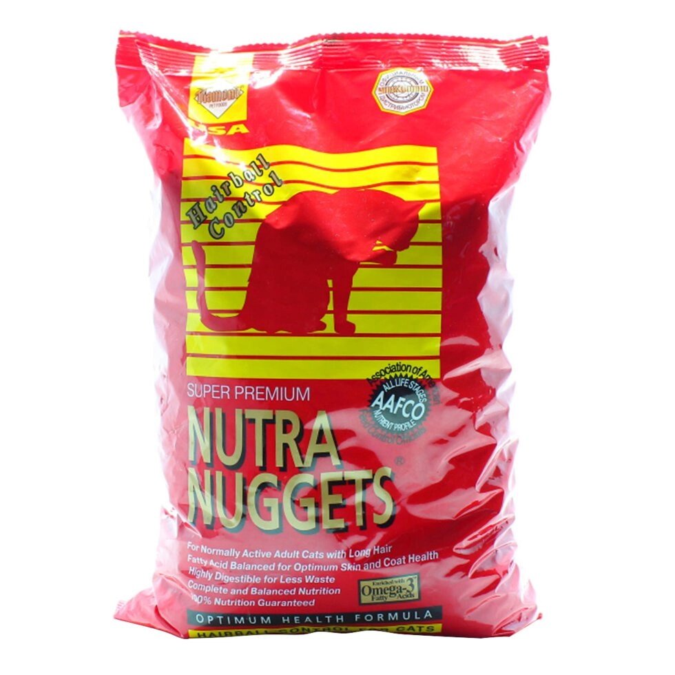 Nutra Nuggets (Нутра Нагетс) Hairball Control Formula - сухий корм виведення шерсті для активних кішок 10кг від компанії MY PET - фото 1