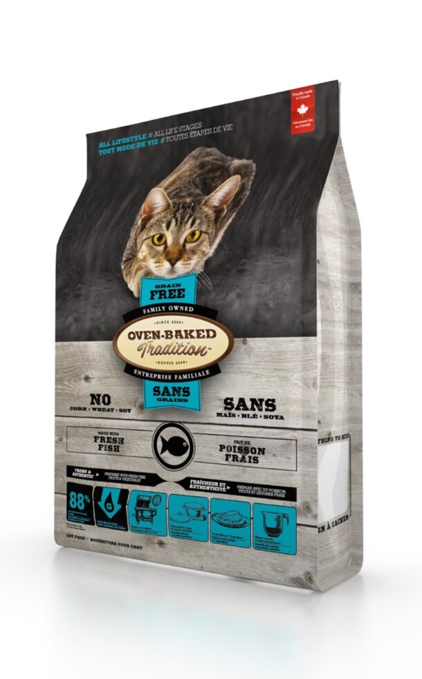 Oven-Baked Tradition Grain-Free Fish беззерновой корм для кішок і кошенят риба 4.54 від компанії MY PET - фото 1