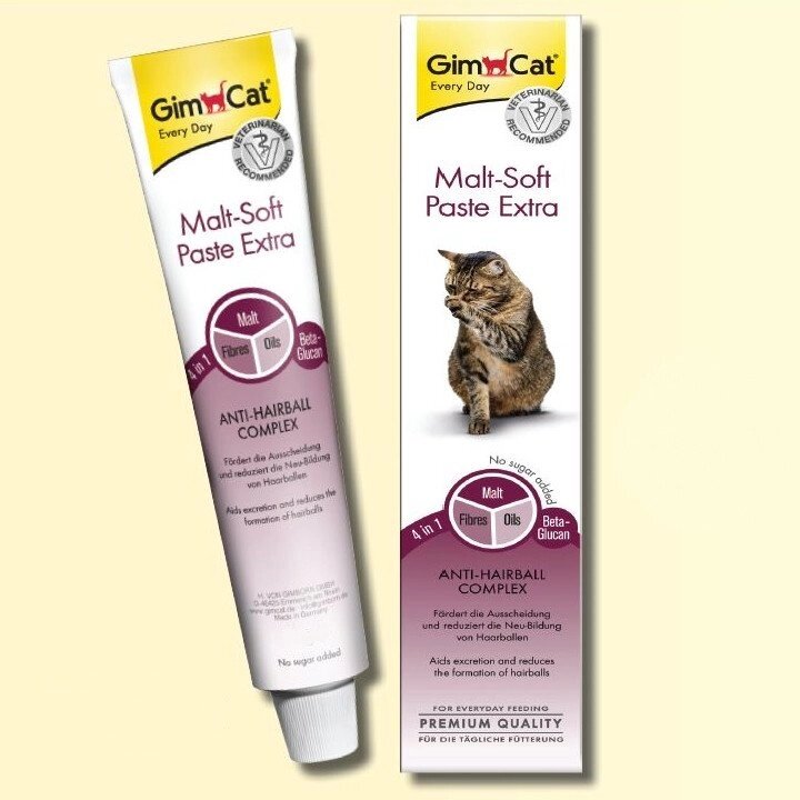 Паста GimCat для котів, Malt-soft Paste Extra для виведення шерсті 200г від компанії MY PET - фото 1
