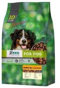 Сухий корм ЕККО гранула для дорослих собак середніх та великих порід з індичкою шайба 10кг