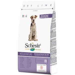 Schesir Dog Medium Mature Шезір сухий монопротеіновий корм для літніх або малоактивних собак середніх порід курка