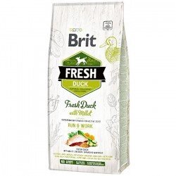 Brit Fresh Adult Duck with Millet корм для активних собак качка, пшоно 12 - знижка
