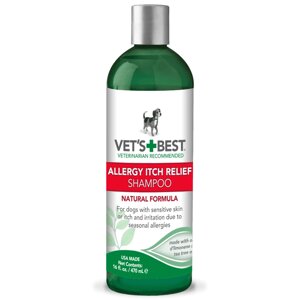 Vet's+Best Allergy Itch Relief Shampoo Шампунь для собак при аллергии, устраняет зуд и раздражения 470мл