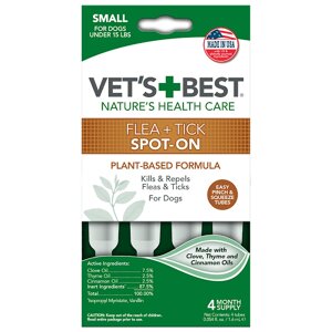 VET`S BEST Flea&Tick Drops Large 4 туби для собак вагою до 7кг