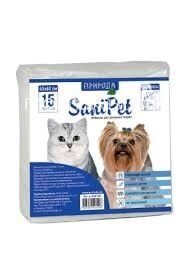 Sani Pet Гігієнічні пелюшки для туалету, 45х60 см, 15шт.