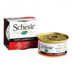 Schesir (Шезир) консервы для кошек Тунец с креветками (банка) 85г
