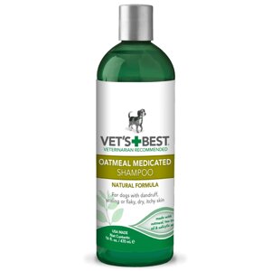 Vet's+Best Oatmeal Medicated Shampoo Терапевтический Шампунь от перхоти, шелушения, для сухой кожи 470мл