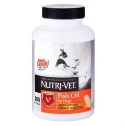 Nutri-Vet Fish Oil ВСЕРЕДИНІ-ВЕТ РИБ'ЯЧИЙ ЖИР добавка для вовни собак, 100 капсул