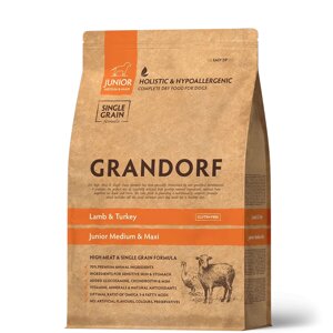 Grandorf DOG JUNIOR MEDIUM & MAXI Lamb & Turkey - ягня та індичка для юніорів від 4 місяців середніх та великих порід