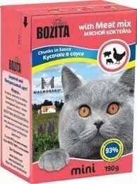 Bozita Feline mini шматочки в соусі м'ясної коктейль