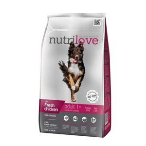 Cухой корм для собак середніх порід з куркою і рисом Nutrilove Medium Adult