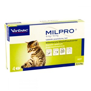 Мілпро 4 мг / 10 мг для кошенят до 2 кг, 4 таб Milpro