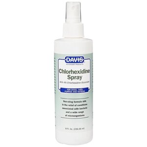 Davis Chlorhexidine Spray Девіс спрей з 4% хлоргексидином для собак і котів із захворюваннями шкіри та вовни 237мл