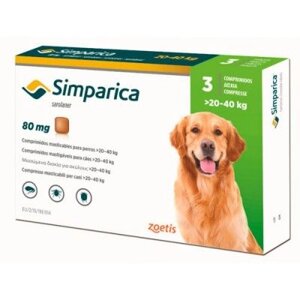 Simparica Сімпаріка таблетки від бліх і кліщів для собак 20-40кг 3шт