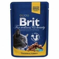 Brit Premium Chicken & Turkey павукові для кішок Курка і індичка 100 г