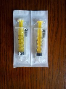 Шприц ін’єкційний 5 мл Luer Slip з голкою 0,7х40 мм, 2-х компонентний, 22G, Alexpharm