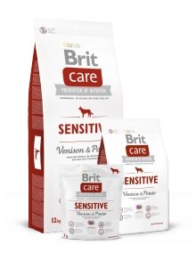Brit Care Sensitive Venison & Potato. Беззерновой корм оленина з картоплею для всіх порід