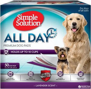 Simple Solution ALL DAY PREMIUM DOG PADS пелюшки 58 * 60 з ароматом лаванди, 50 шт