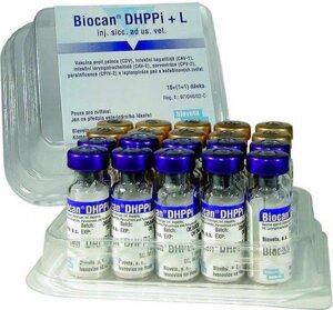 Вакцина Biocan Біокан DHPPi + L, 1 фл. 1 доза + розчинник 1 фл.