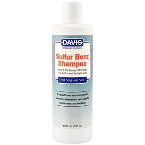Davis Sulfur Benz Shampoo Девіс шампунь для собак і котів із захворюваннями шкіри