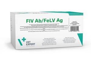 Експрес-тест FiV Ab/FeLV Ag, антитіла імунодефіциту котів, вірус лейкемії, 5 шт