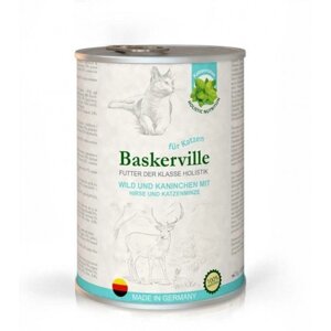 Baskerville Super Premium Kitten Консерви для кішок оленина, кролик з котячої м'ятою