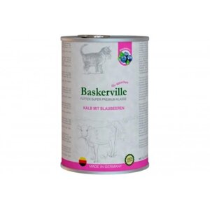 Baskerville Super Premium Kitten Консерви для кошенят телятина з чорницею