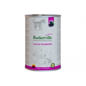 Baskerville Super Premium Kitten Консерви для кошенят лосось з ожиною