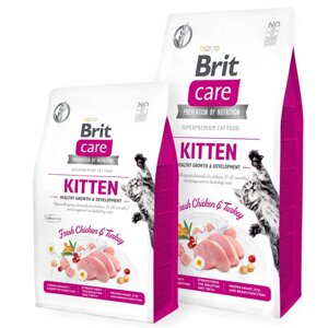 Сухий беззерновой корм Brit Care Cat GF Kitten HGrowth & Development