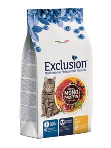 Exclusion Noble Grain Cat Adult Beef сухой корм с говядиной для взрослых котов