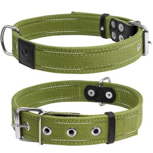 Collar брезентовий нашийник для собак подвійний, 35 мм х 51-63 см