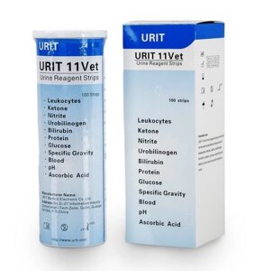 Тест-смужки для аналізу сечі URIT 11Vet, 100 шт