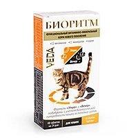 Вітамінно-мінеральний комплекс біоритмів для кішок зі смаком курки 48таб.
