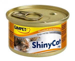 Консерви Gimpet Shiny Cat для кішок, c тунцем і куркою, 70г