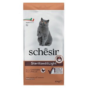 Schesir Cat Sterilized & Light ШЕЗІР КУРКА сухий монопротеїновий корм для стерилізованих котів та схильних до повноти