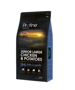 Profine Junior Large Breed Chicken & Potatoes / Корм ​​для молодих собак великих порід (Профайн Дог Юніор) 15кг