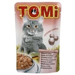 TOMi veal turkey М'ЯСО ИНДЕЙКА консерви для кішок, вологий корм, павукові