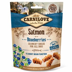 Ласощі для собак Carnilove Dog Salmon with Blueberries Crunchy Snack лосось, чорниця 200 г для мозку