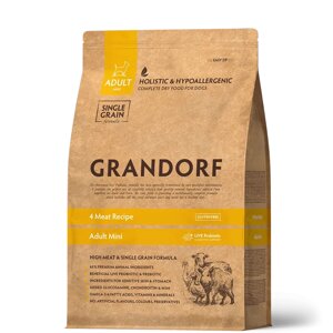 Grandorf DOG ADULT MINI 4 MEAT RECIPE - 4 вида м'яса з пробіотиками для дорослих собак дрібних порід