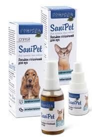 Природа SaniPet Лосьйон для очищення вух у кішок і собак 15мл