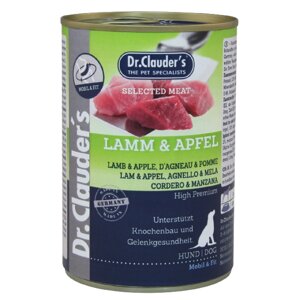 Dr. Clauder's Selected Meat Lamb & Apple - вологий корм, супер преміум класу для собак, ягня / яблуко 400 г