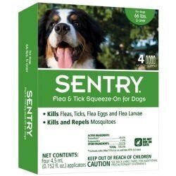 Sentry (Сентрі) краплі від бліх, кліщів і комарів для собак вагою більше 30 кг, 3 піпетки в упаковці