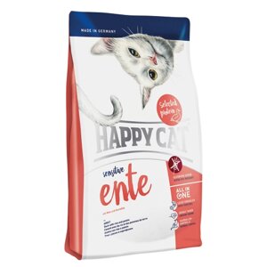 Happy Cat Sensitive Grainfree Duck Хеппі Кет беззерновой сухої корм з урахуванням качки, рису і картоплі для дорослих кішок
