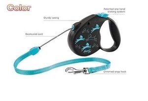 Flexi Color Повідець-рулетка для собак L для собак до 50кг синя