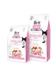 Сухий беззерновой корм Brit Care Cat GF Sterilized Sensitive