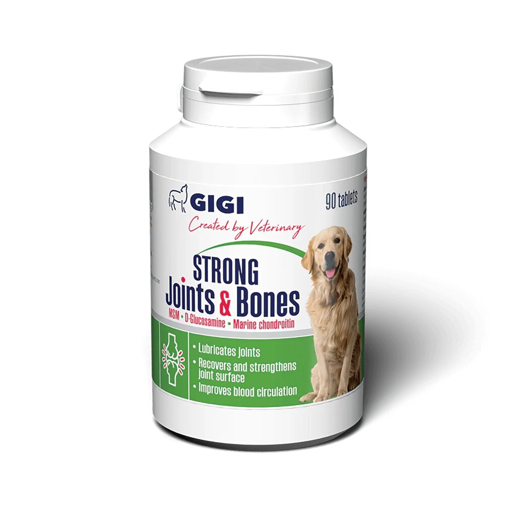 Активет Хондроітин з глюкозаміном Acti. Vet Strong Joints and Bones Gigi для собак 1,6г (1таб / 10 кг) 90таб - фото