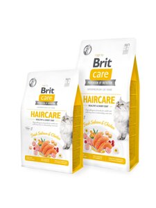 Сухий беззерновой корм Brit Care Cat GF Haircare Healthy & Shiny Coat