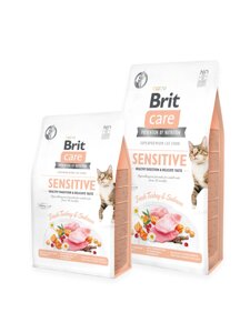 Сухий беззерновой корм Brit Care Cat GF Sensitive HDigestion & Delicate Taste